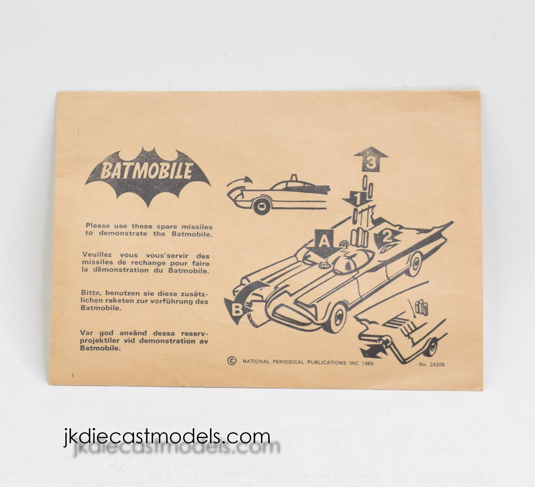 Corgi Toys 267 Batmobile ~ RARE With Red Wheels In Box | #1908878693 - Foto 3