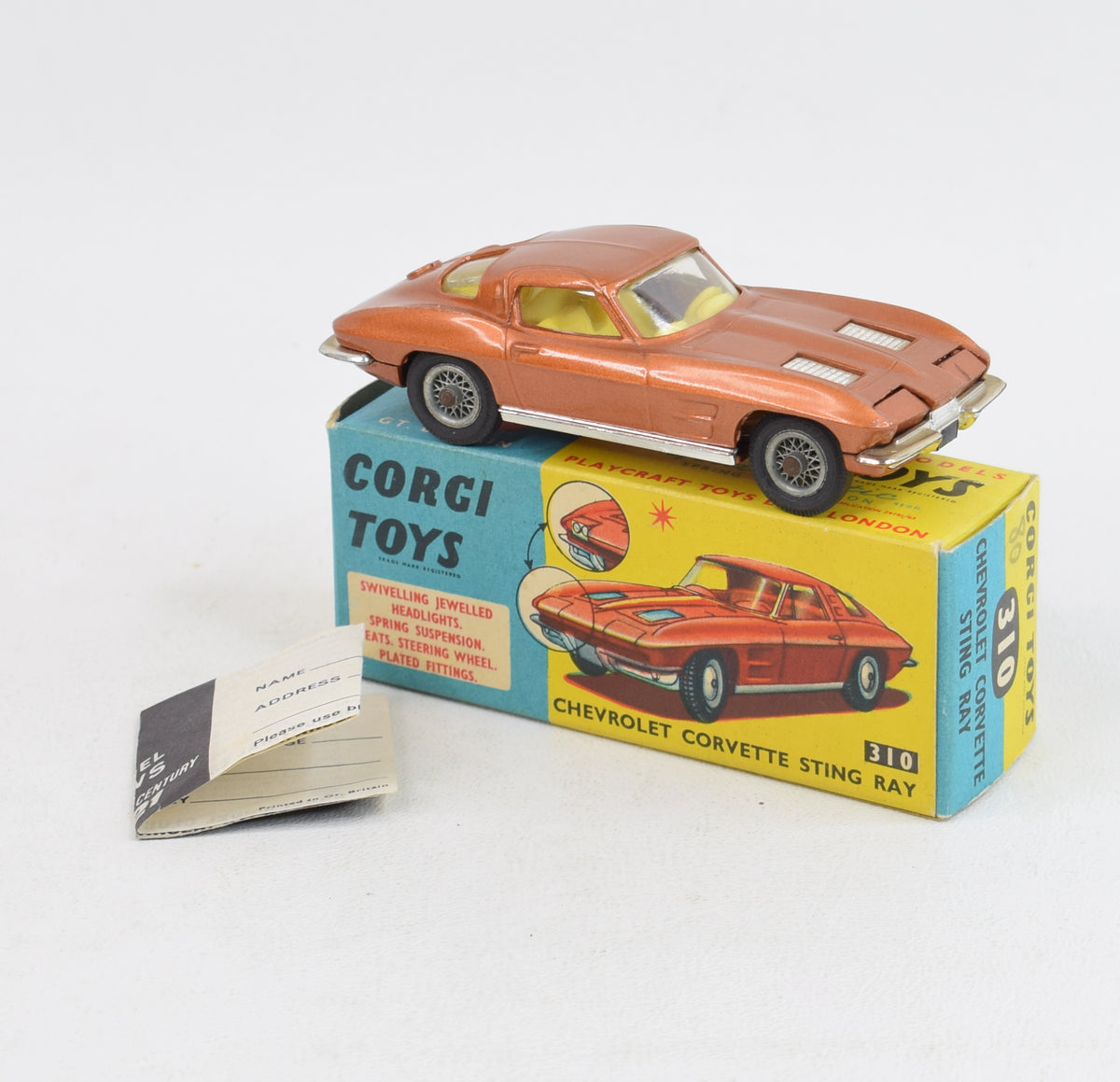 Corgi toys 310 Corvette Stingray Very Near Mint/Boxed