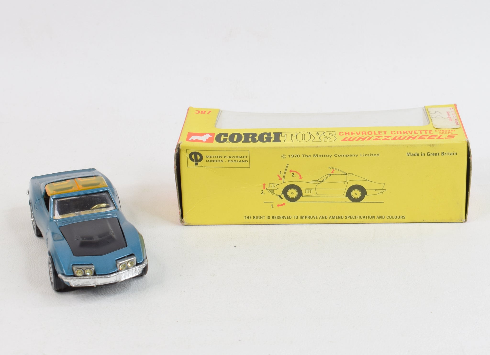ミニカー CORGI TOYS DIE_CAST SCALE MODELS Corgi toys 387 Corvette Stingray Virtually Mint/Boxed – JK