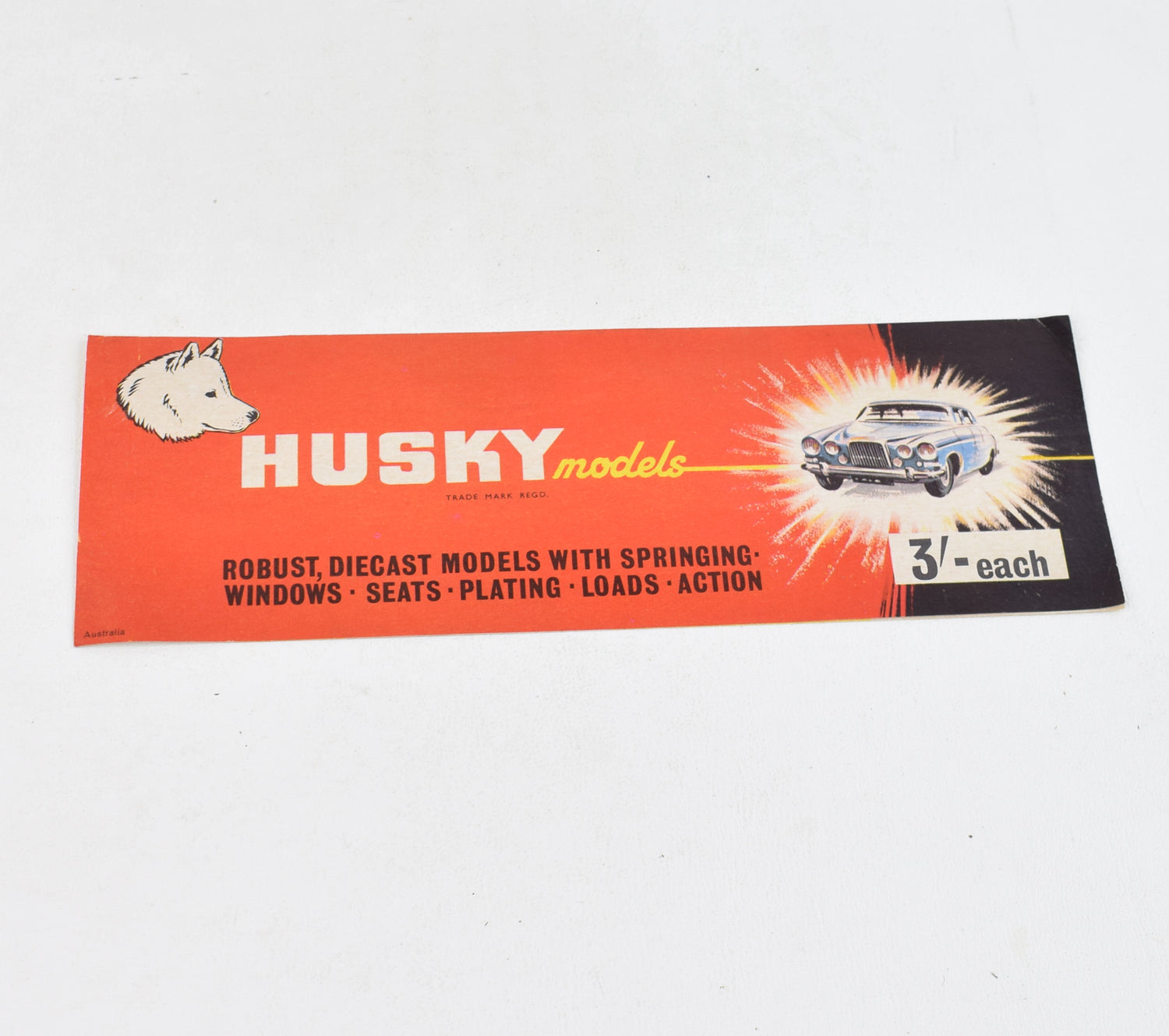 Husky Toys Australian Issue fold out leaflet