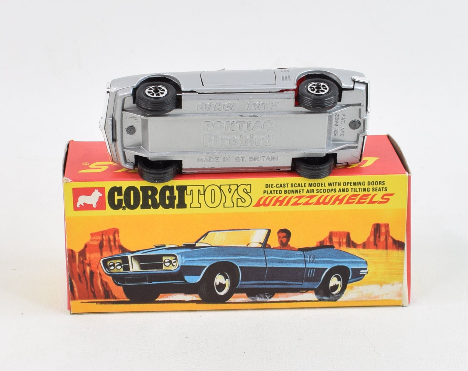 Corgi toys 343 Pontiac Firebird Virtually Mint/Lovely box (Button