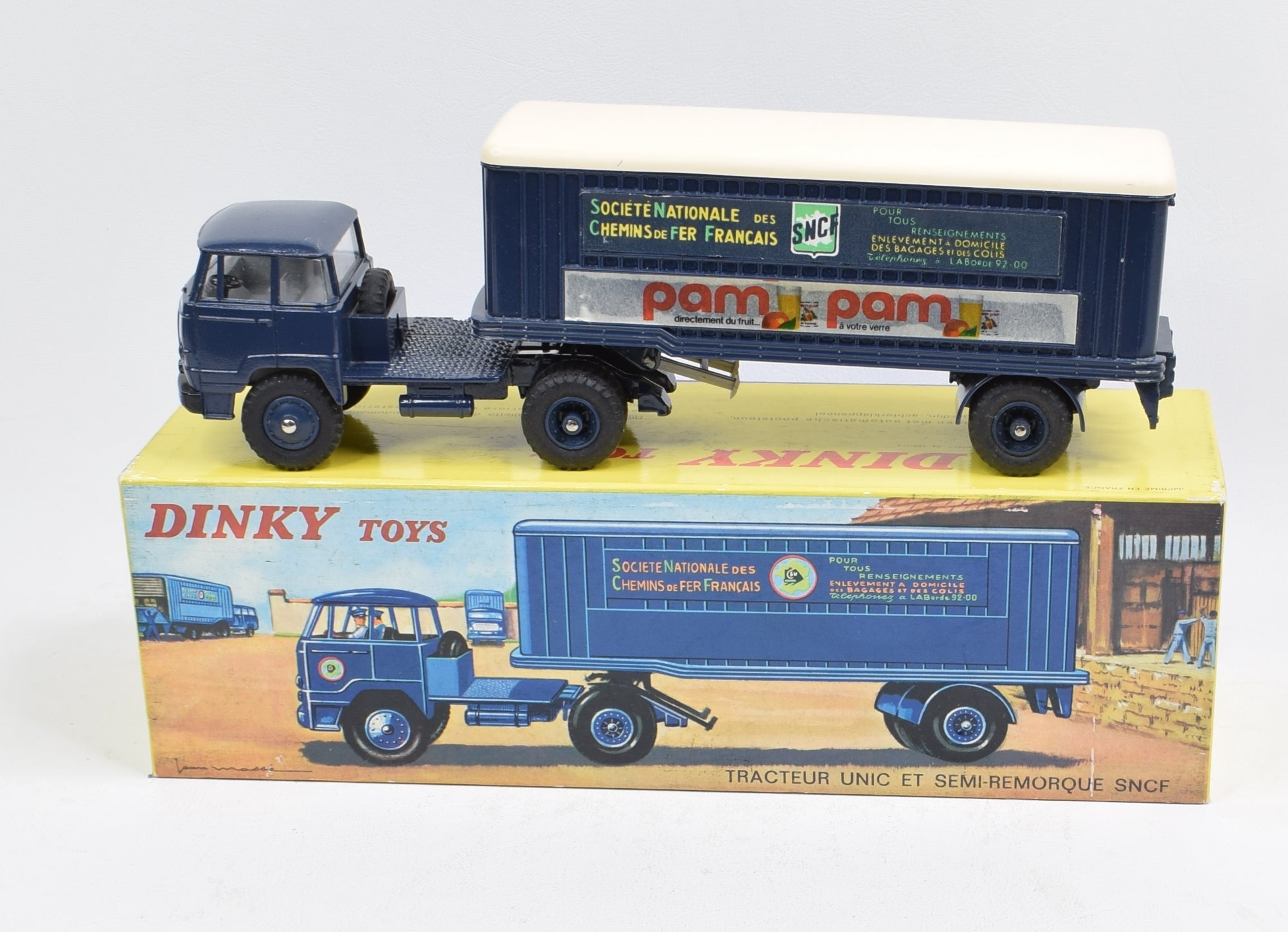 Dinky Toys Camion Unic Izoard Remorque SNCF Pam Pam - France 1965