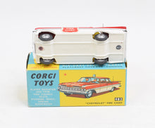 Corgi toys 482 'Chevrolet' Fire chief Virtually Mint/Boxed (Cream with Rectangular door labels)