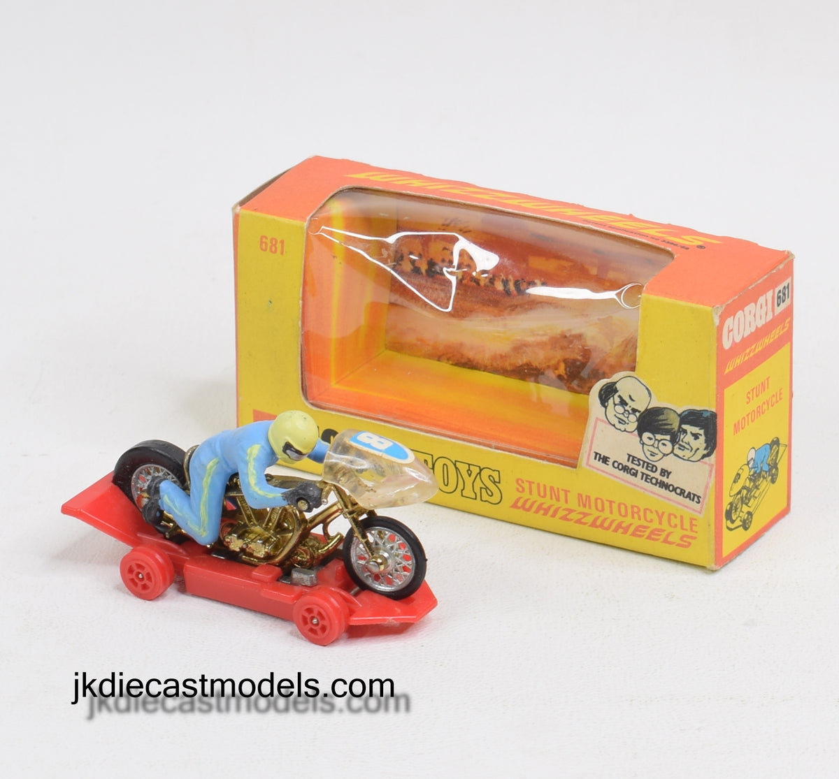 Corgi toys 681 Stunt motorcycle Virtually Mint/Boxed 'BDP' Collection