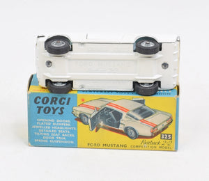 Corgi toys 325 Ford Mustang Virtually Mint/Boxed (Large cast hubs) 'BDP' Collection