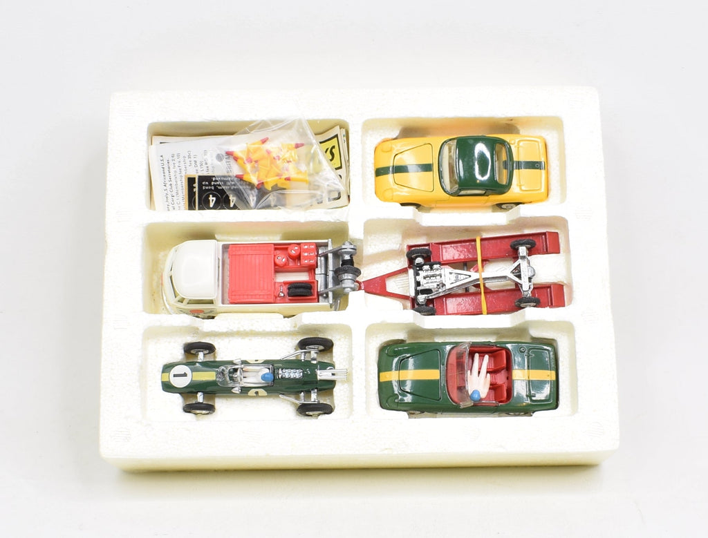 A Corgi Toys Gift Set No. 37 Lotus Racing Team, within a window box A Corgi Toys Gift Set No. 37 Lotus Racing Team, within a window box