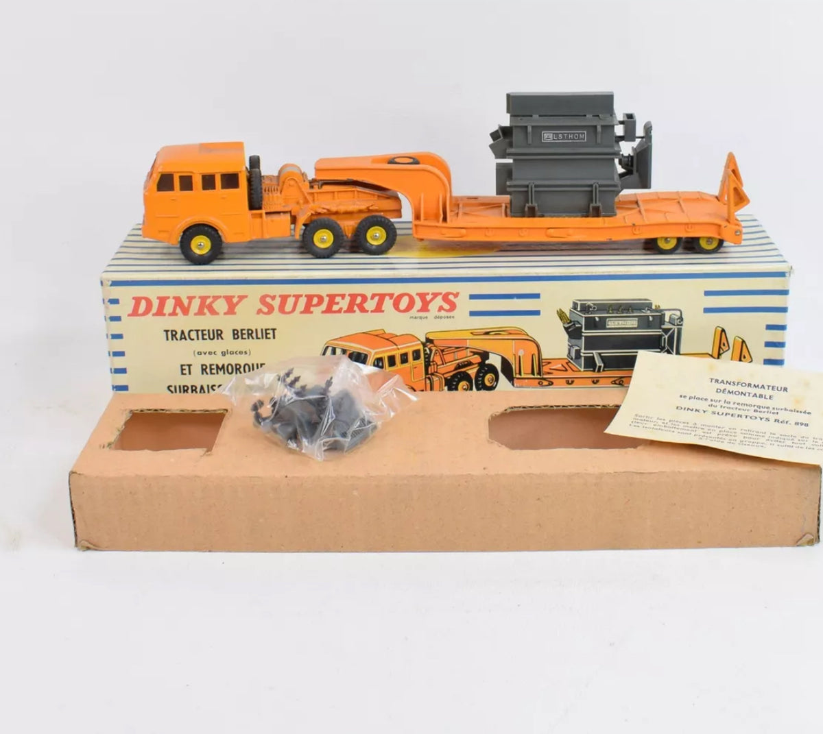 Dinky toy 898 Berliet Low loader with Transformer Very Near Mint/Boxed