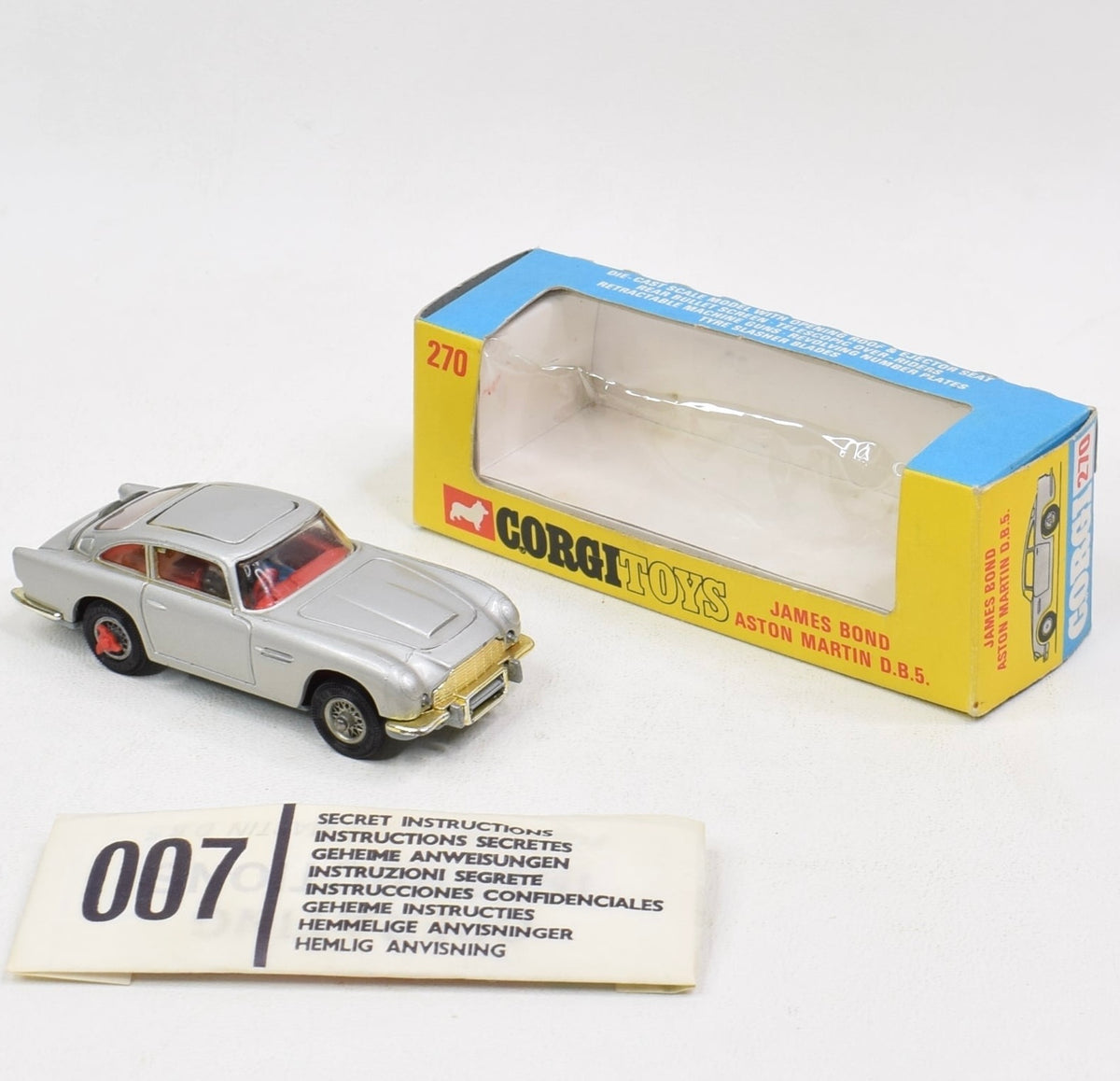 Corgi Toys 270 James Bond DB5 Mint/Nice box (270 to box face)