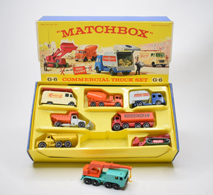 Matchbox Regular wheels G-6 Commercial Truck Set Virtually Mint/Boxed (Turquoise 30c).