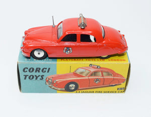 Corgi toys 213 2.4 Jaguar Fire Car Very Near Mint/Boxed (C.C).