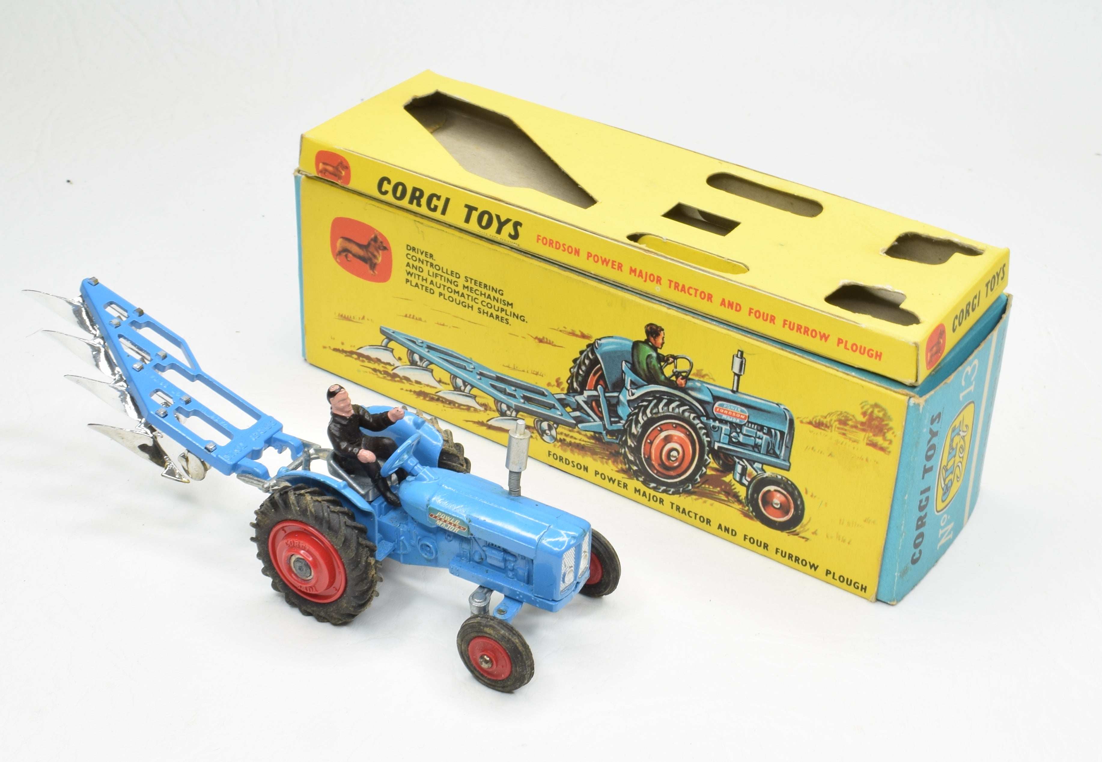 Corgi Toys Gift Set 13 Fordson Power Major Tractor with Plough 