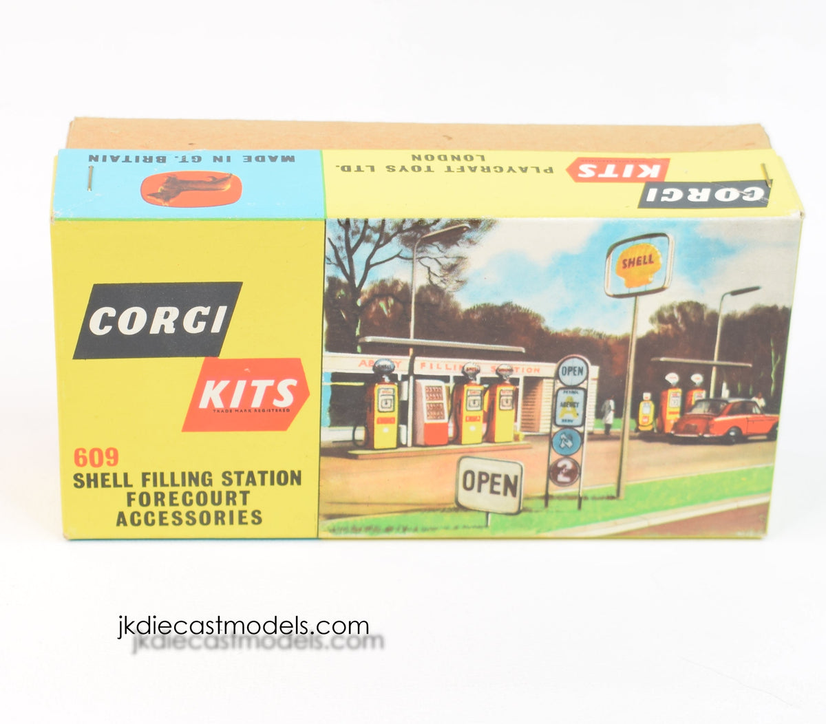 Corgi 609 Shell filling station forecourt accessories Mint/Fresh box