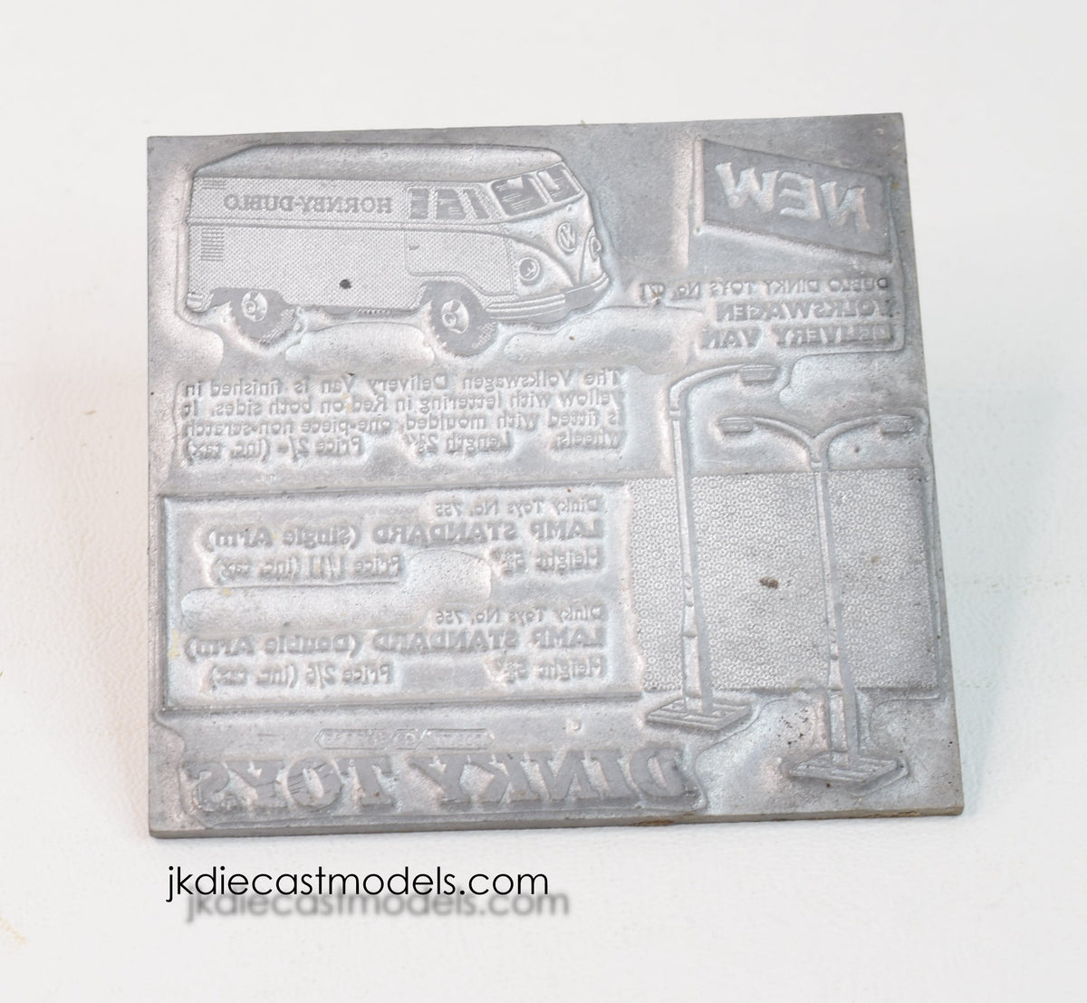 Dinky toys 071 VW Delivery van - original printing plate - Mint