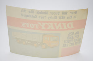 Dinky 925 Leyland Dump Truck shop display flyer/poster.