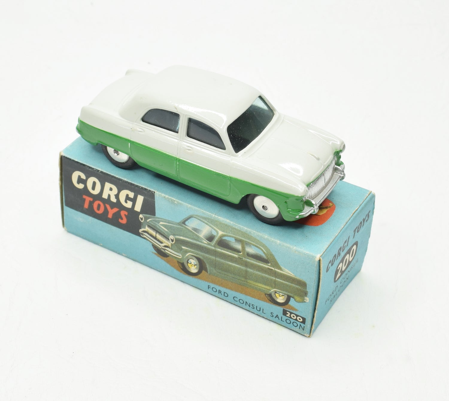Corgi toys 200 Ford Consul Virtually Mint/Boxed (light grey/vivid green)