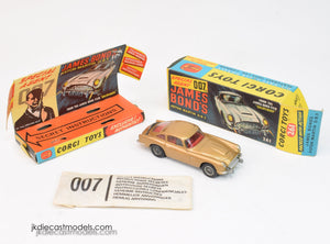 Corgi Toys 261 James Bond DB5 Virtually Mint/Boxed (Toffee Gold)