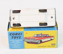 Corgi toys 482 'Chevrolet' Fire chief Virtually Mint/Boxed 'Blue & Yellow' Collection