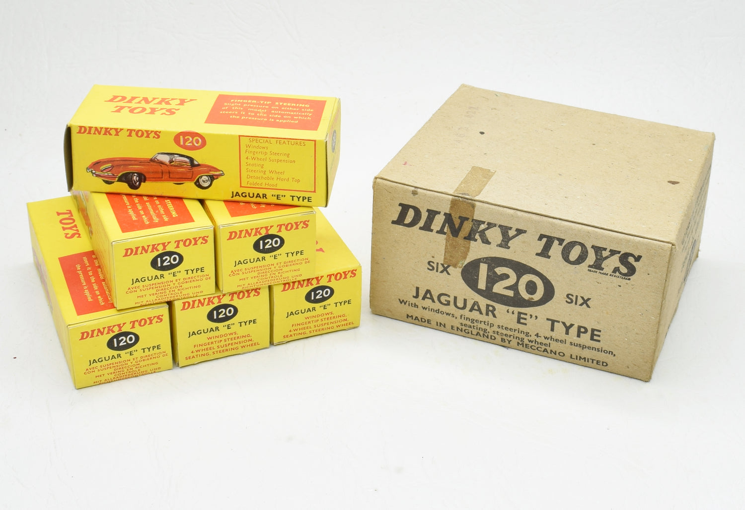 Dinky toy 120 Jaguar e-type trade pack of 6