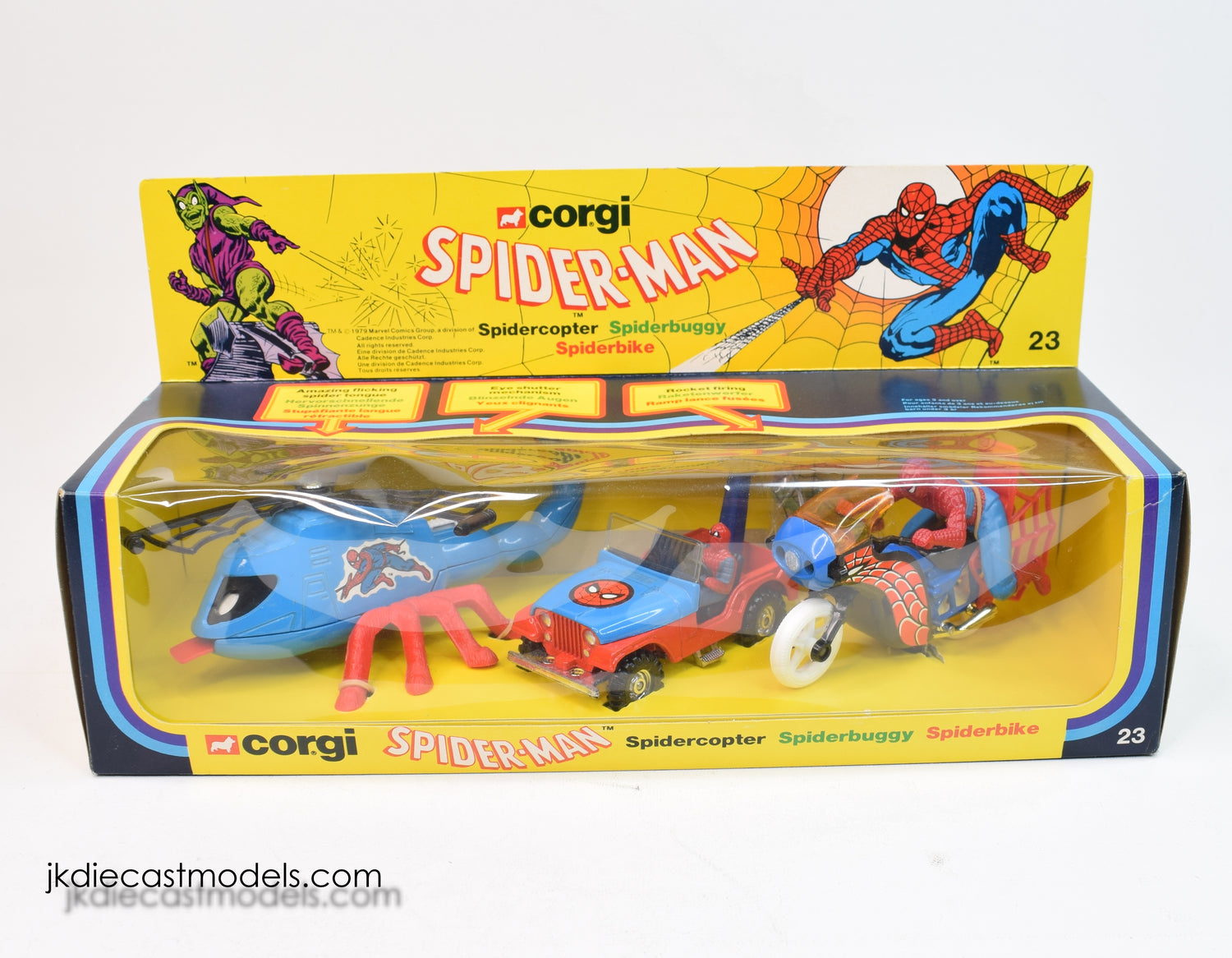 Corgi Gift Set 23 Spider-Man Mint/Lovely box (Rare Spiderbike)