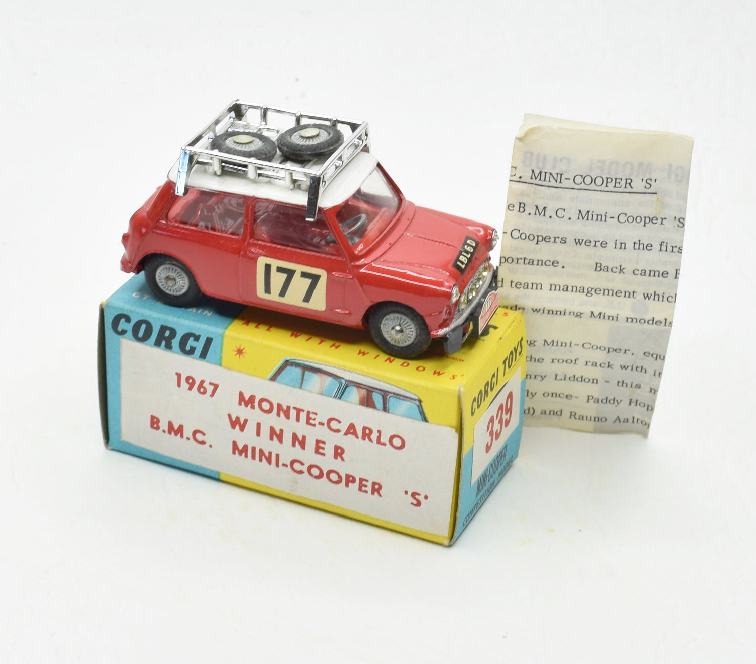 Corgi Toys 339 Austin Monte Carlo Mini Cooper 'S'. Very Near Mint/boxed (New The 'Geneva' Collection)