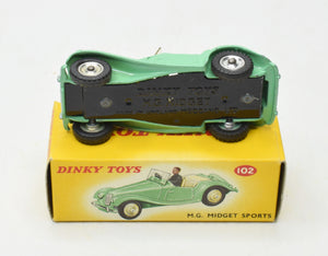 Dinky Toys 102 M.G Midget Sports Very Near Mint/Boxed (Spun hubs)