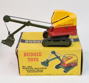 Budgie Excavator with rubber tracks Virtually Mint/Boxed