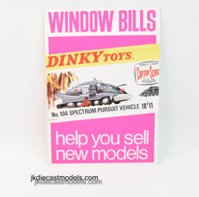 Window Bills Dinky toys 104 Spectrum Pursuit Vehicle - A4 card trade poster