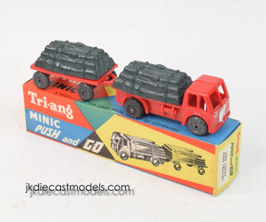 Tri-ang Minic Push & Go Log Truck & Trailer Virtually Mint/Boxed