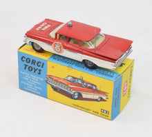 Corgi toys 482 'Chevrolet' Fire chief Virtually Mint/Boxed (Light brown/buff interior)