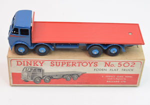 Dinky Toys 502 Foden Flat bed Virtually Mint/Boxed (Large tow hook)