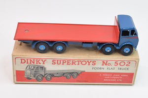 Dinky Toys 502 Foden Flat bed Virtually Mint/Boxed (Large tow hook)