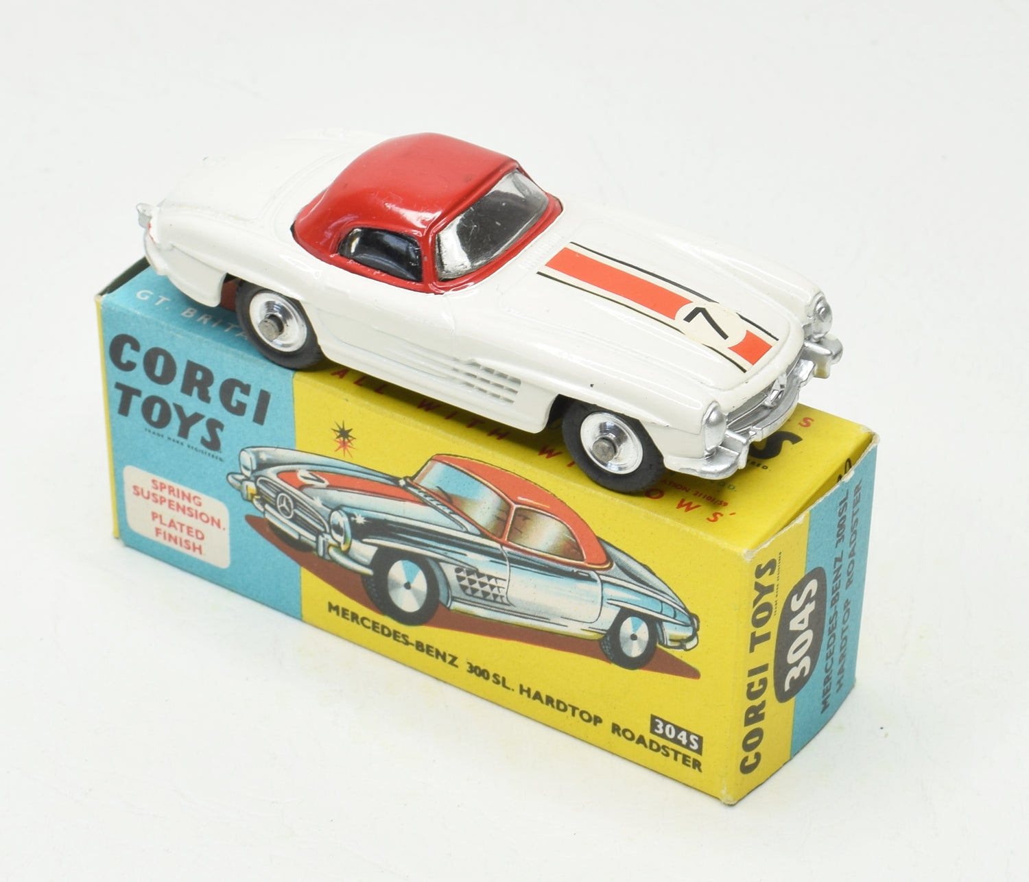 Corgi toys 304s Mercedes 300sl Very Near Mint/Boxed (White RN 7)