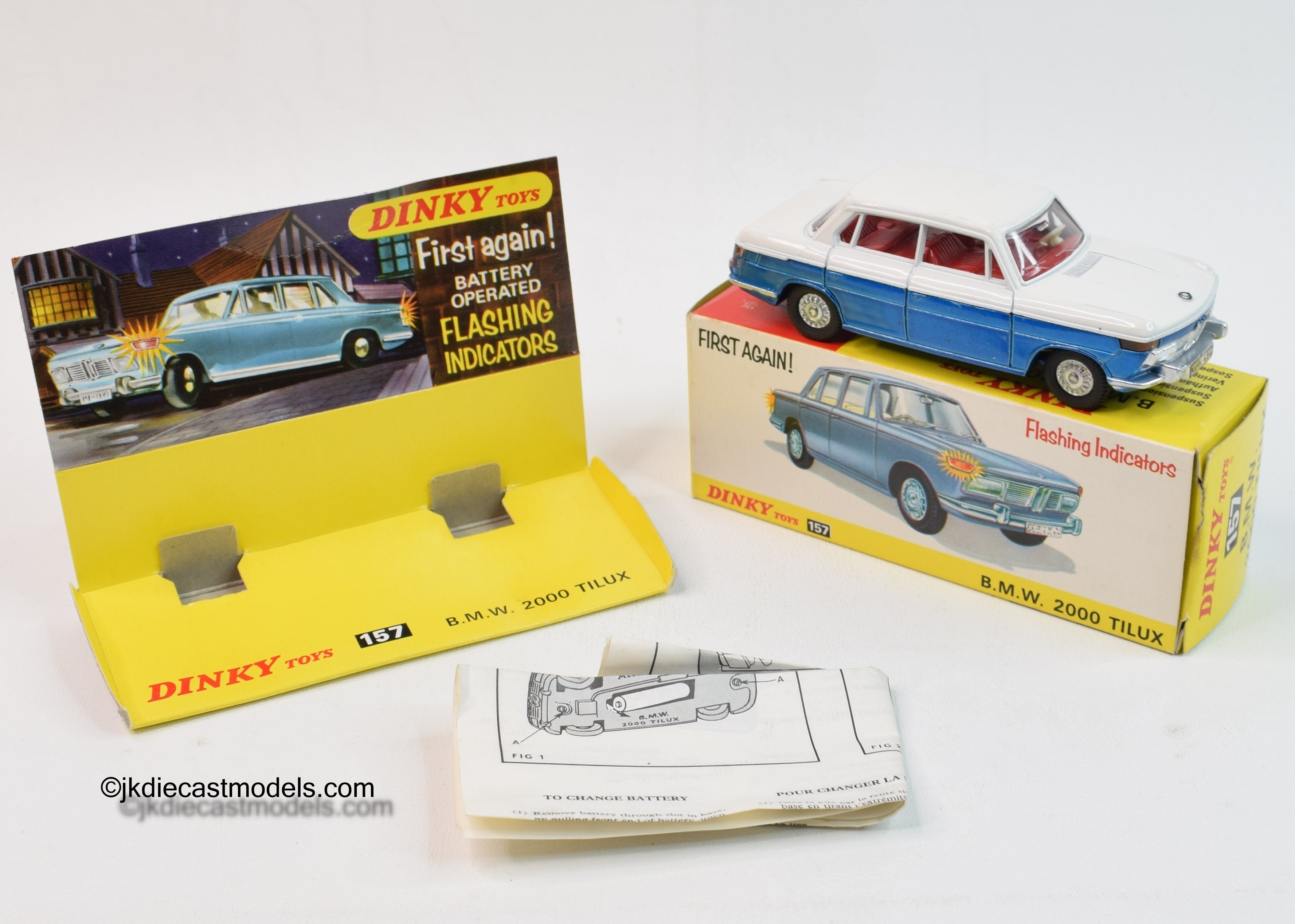 Dinky toys 157 B.M.W 2000 Tilux Virtually Mint/Lovely box – JK DIE