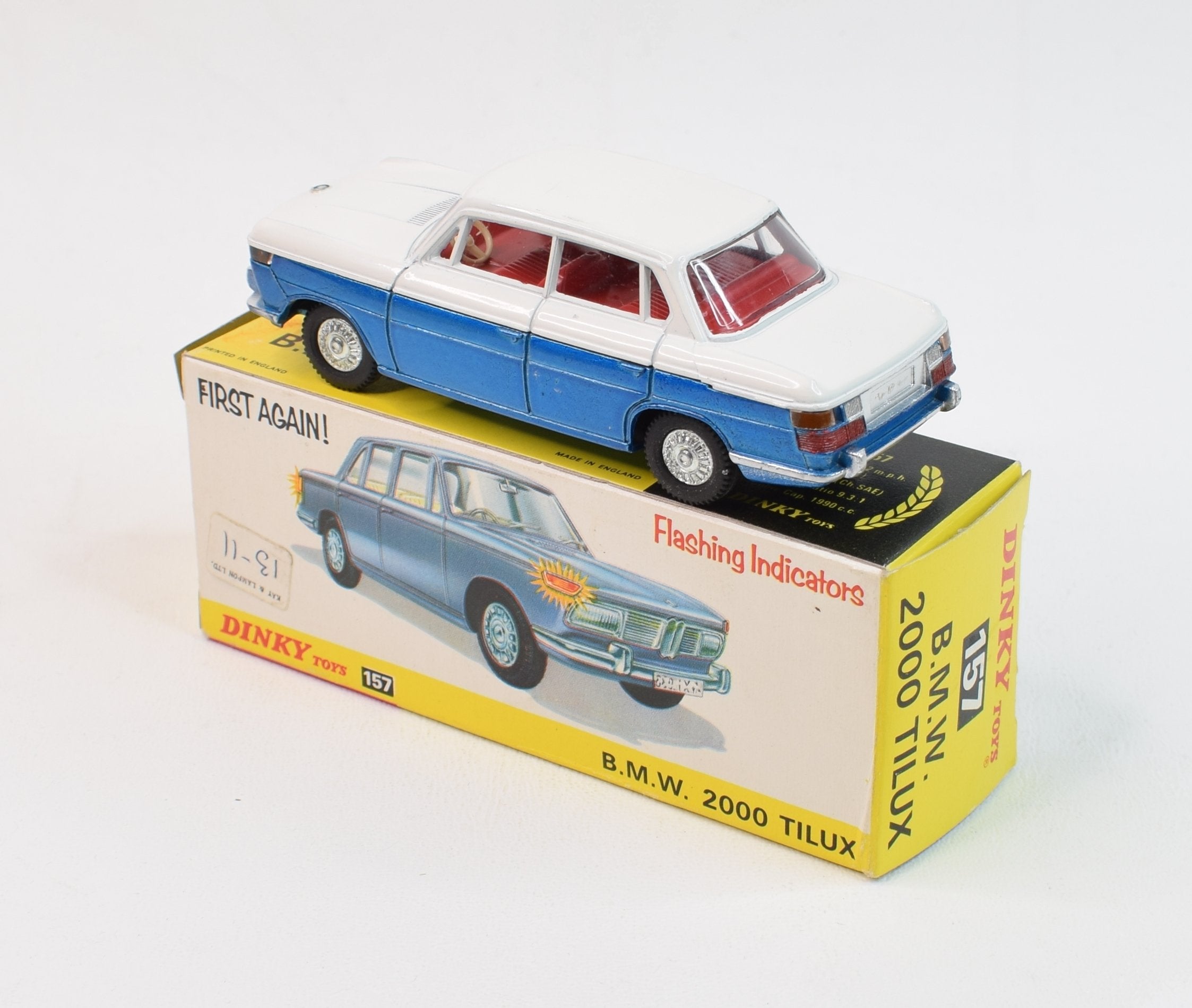 Dinky toys 157 B.M.W 2000 Tilux Virtually Mint/Lovely box – JK DIE