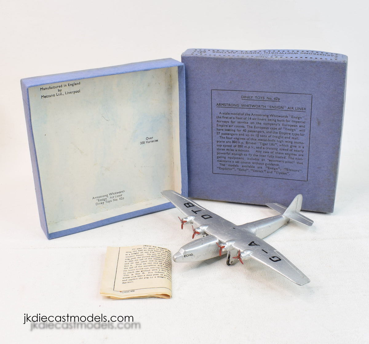Dinky toys 62p Armstrong Whitworth 'ECHO' Ensign Air Liner Very Near Mint/Boxed