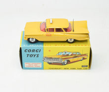 Corgi toys 221 'Chevrolet' New York Taxi Very Near Mint/Boxed The Geneva' Collection