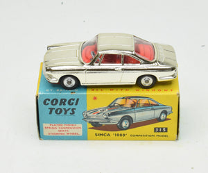 Corgi toys 315 Simca '1000' Very Near Mint/Boxed (Pale gold without decals)