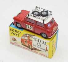Corgi Toys 339 Austin Monte Carlo Mini Cooper 'S'. Virtually Mint/boxed (Factory error - reverse fitted 485 roof rack)