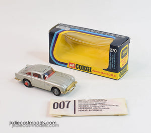 Corgi Toys 270 James Bond DB5 Virtually Mint/Boxed (With 'For ages 3 & above)