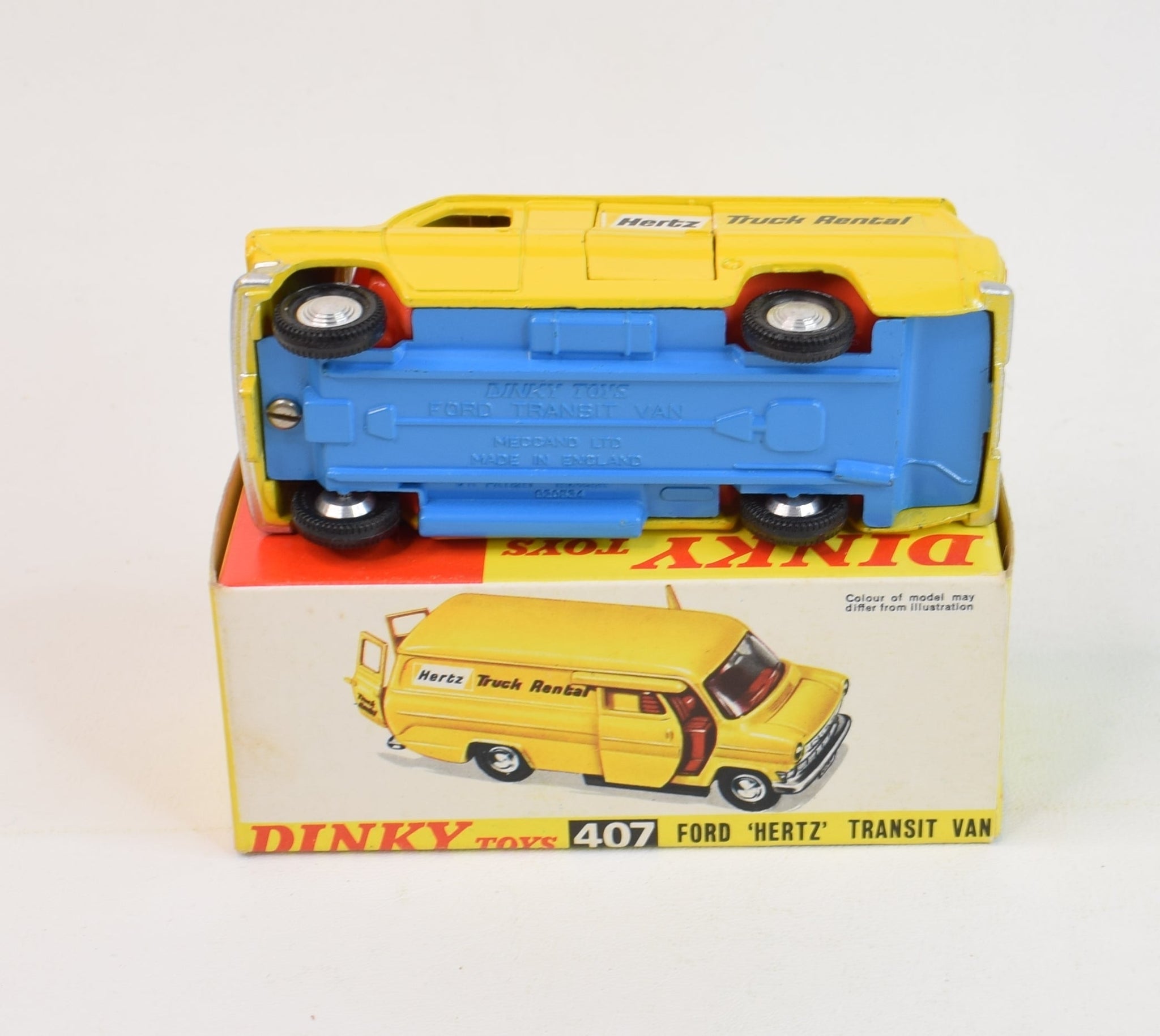 Dinky toy 407 'Hertz' Ford Transit Virtually Mint/Nice box (Blue 