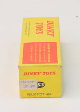 French Dinky Toys 553 Peugeot 404 'South African' Virtually Mint/Boxed 'Wonderland' Collection Day 1