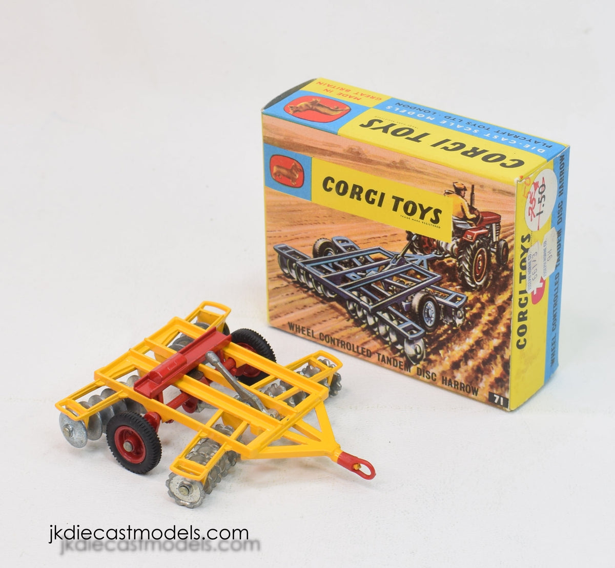 Corgi toys 71 Tandem Disc Harrow Virtually Mint/Boxed 'JJP Vancouver' Collection