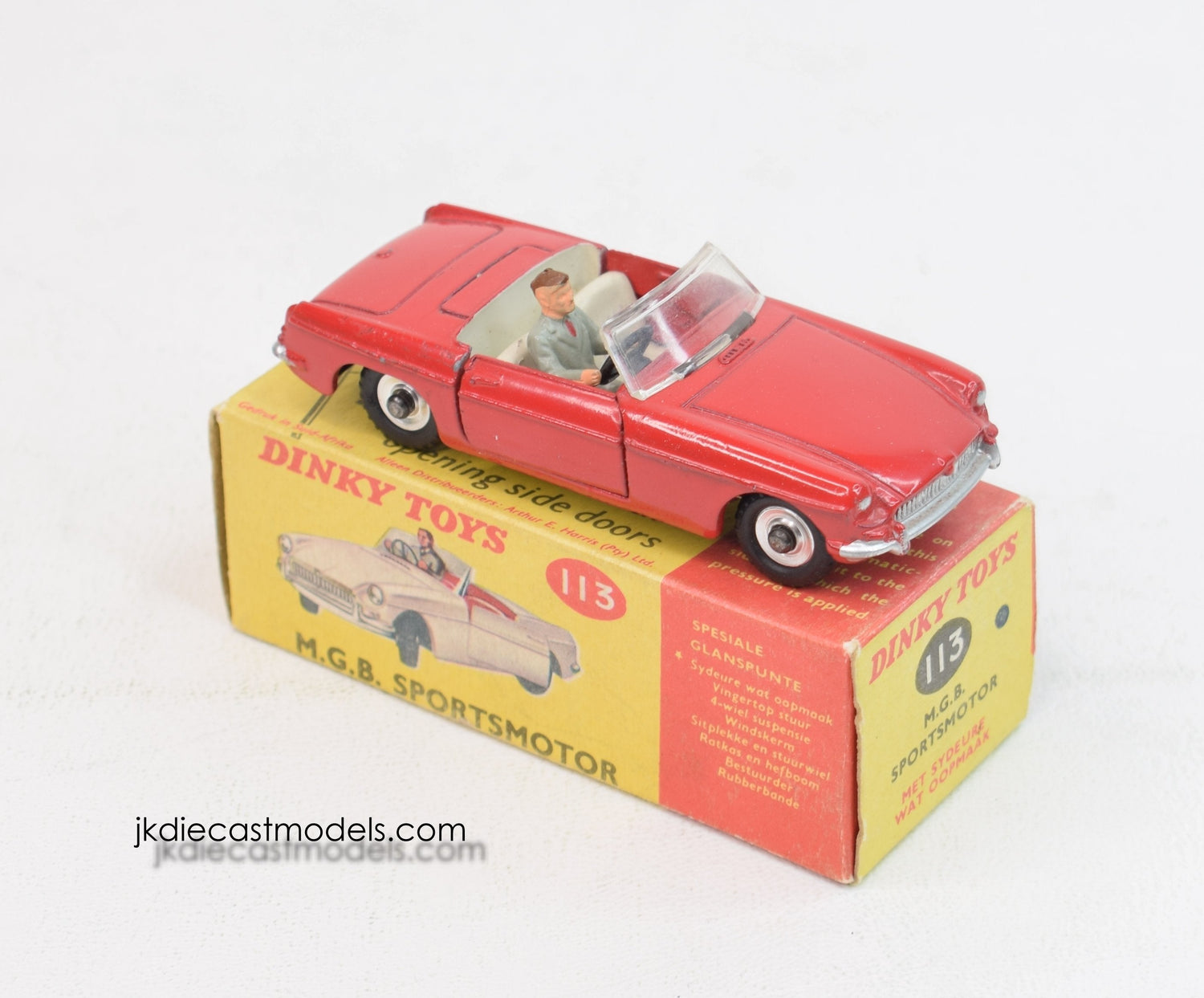 Dinky Toys 113 M.G.B Sportsmotor 'South African' Very Near Mint/Boxed