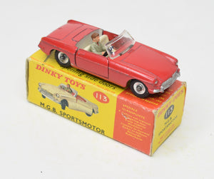 Dinky Toys 113 M.G.B Sportsmotor 'South African' Very Near Mint/Boxed