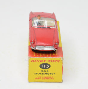 Dinky Toys 113 M.G.B Sportsmotor 'South African' Very Near Mint/Boxed