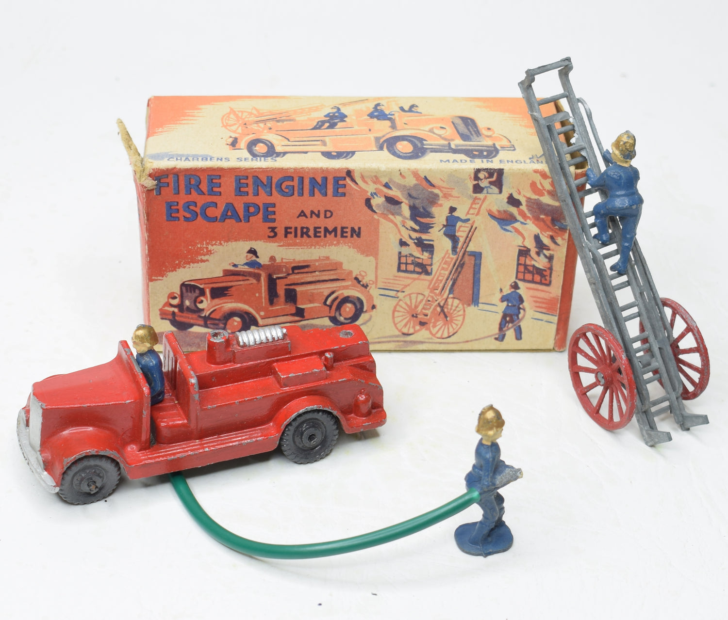 Charbens Series Fire Engine & 3 Firemen Very Near Mint/Boxed