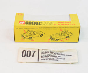 Corgi Toys 270 James Bond DB5 Mint/Boxed