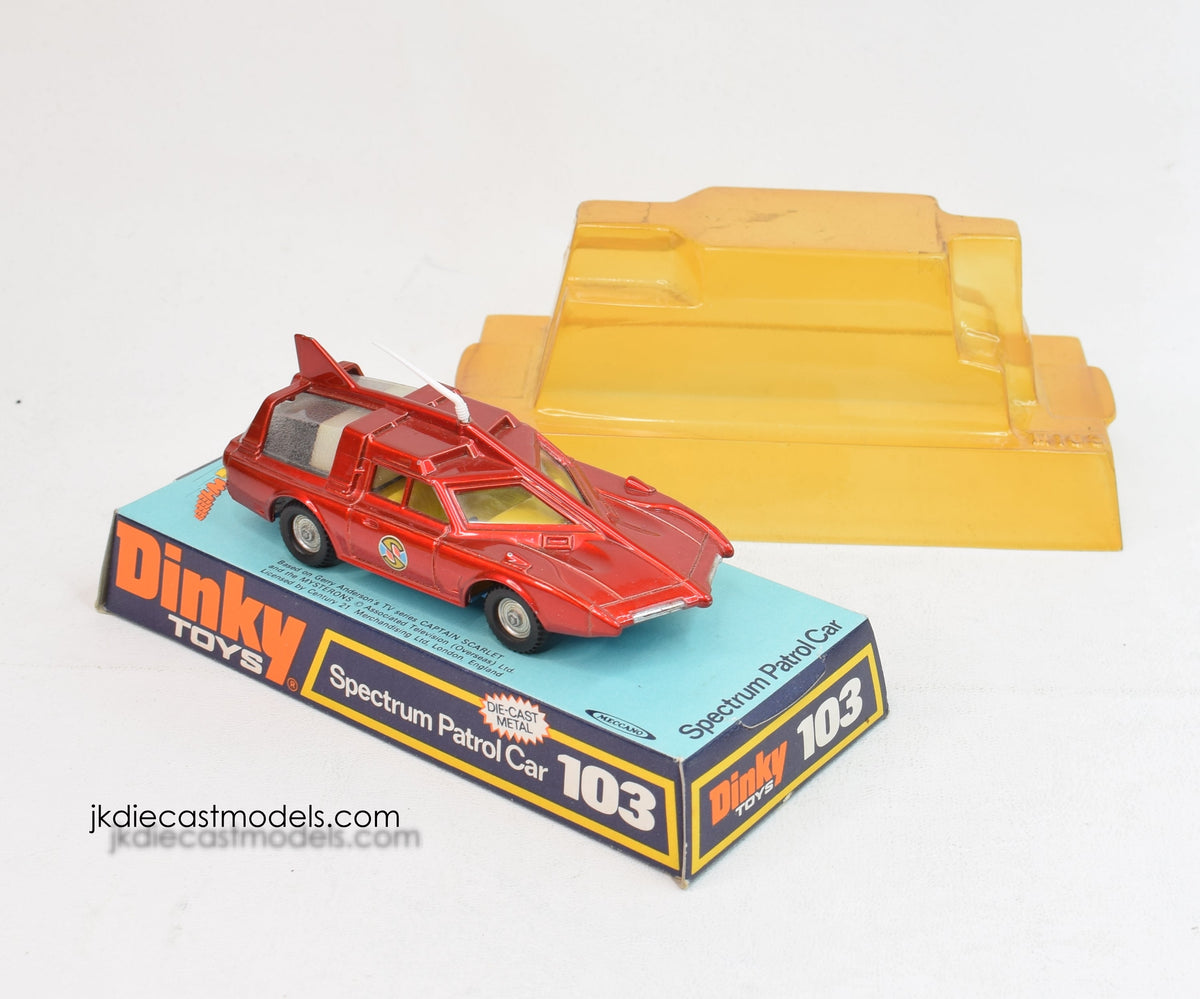 Dinky toys 103 Spectrum Patrol Car Very Near Mint/Boxed (Clear windows/blue base)