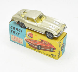 Corgi toys 310 Corvette Stingray Virtually Mint/Boxed (Rich Champagne)