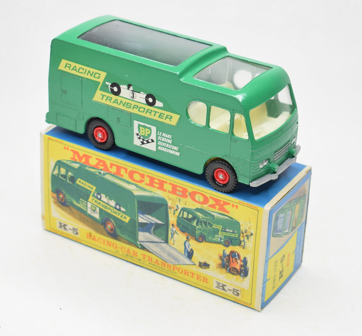 Matchbox King Size K-5 Racing Car transporter Old shop stock